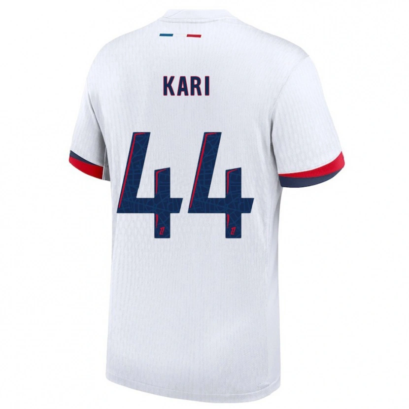 Danxen Enfant Maillot Ayman Kari #44 Blanc Rouge Tenues Extérieur 2025/26 T-Shirt