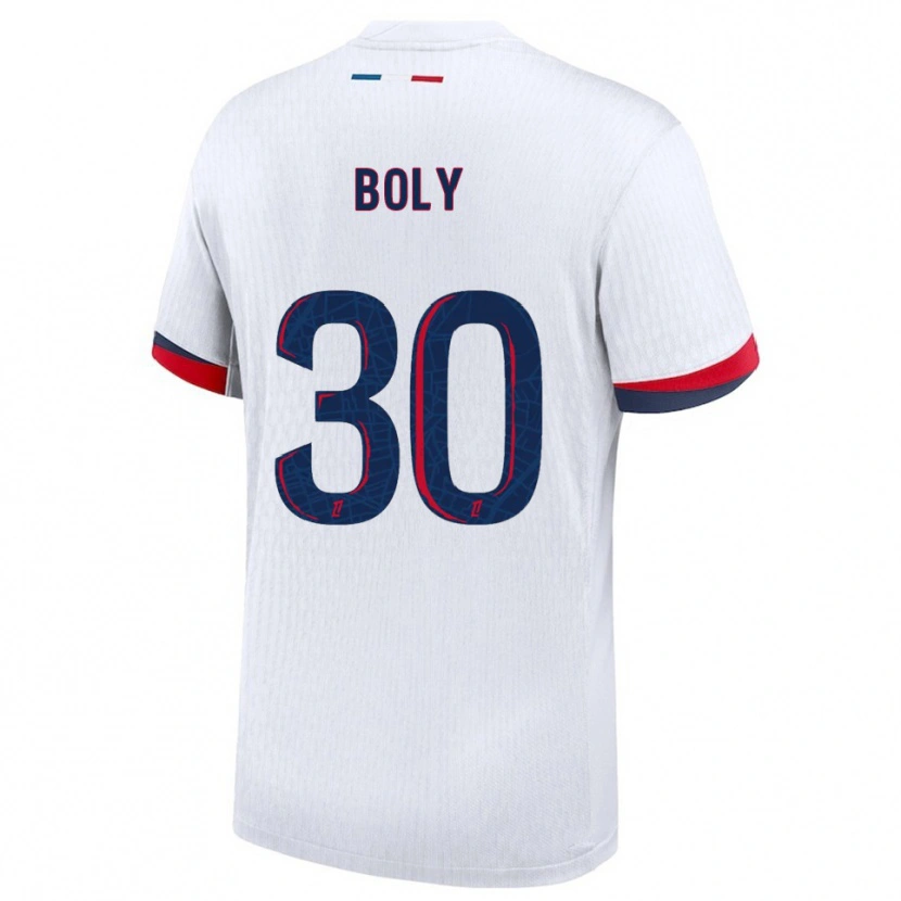 Danxen Enfant Maillot David Boly #30 Blanc Rouge Tenues Extérieur 2025/26 T-Shirt
