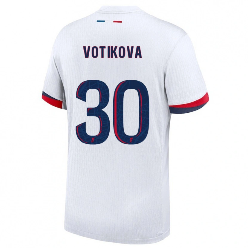 Danxen Enfant Maillot Barbora Votikova #30 Blanc Rouge Tenues Extérieur 2025/26 T-Shirt