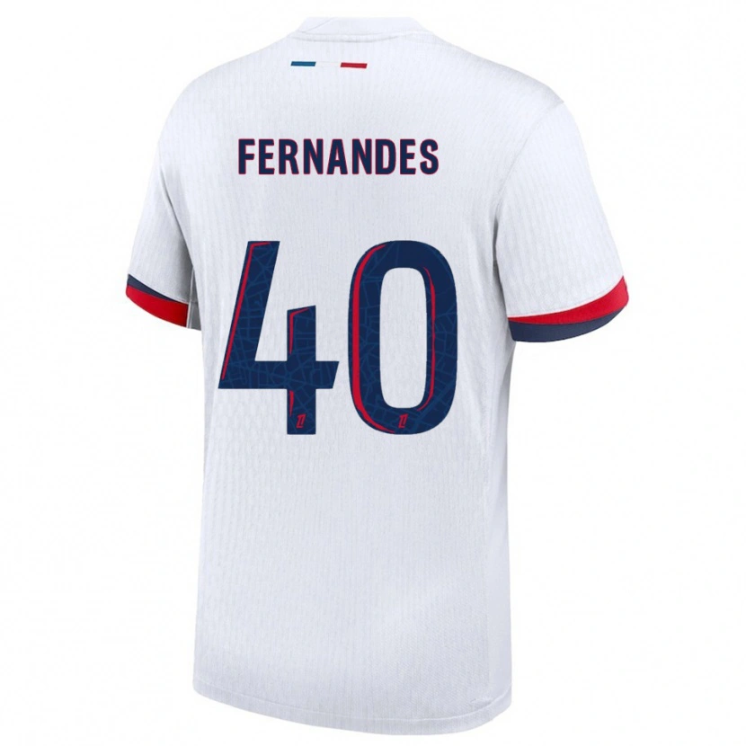 Danxen Enfant Maillot Alyssa Fernandes #40 Blanc Rouge Tenues Extérieur 2025/26 T-Shirt