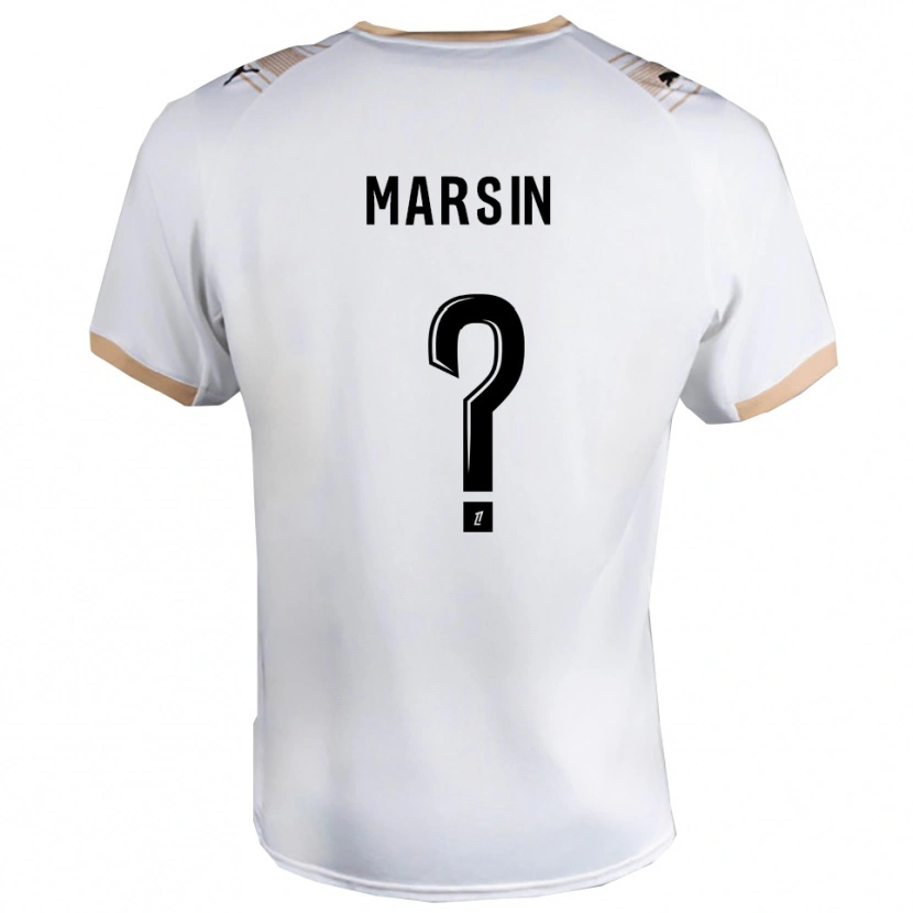 Danxen Enfant Maillot Antonin Marsin #0 Blanc Noir Tenues Extérieur 2025/26 T-Shirt