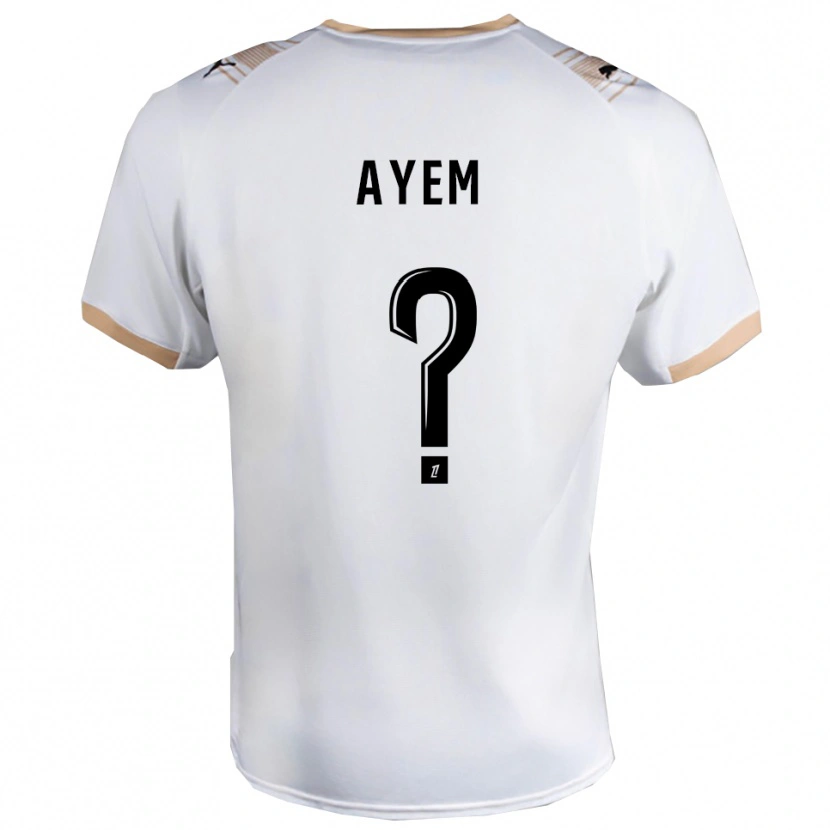 Danxen Enfant Maillot Grégory Ayem #0 Blanc Noir Tenues Extérieur 2025/26 T-Shirt