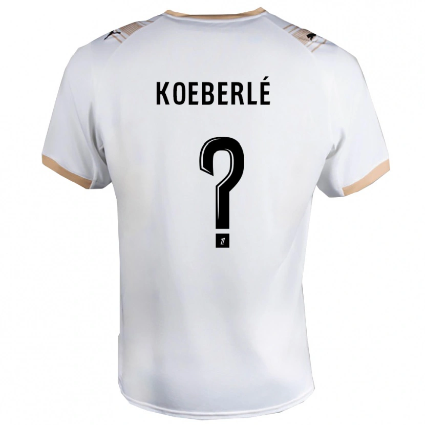 Danxen Enfant Maillot Samuel Koeberlé #0 Blanc Noir Tenues Extérieur 2025/26 T-Shirt