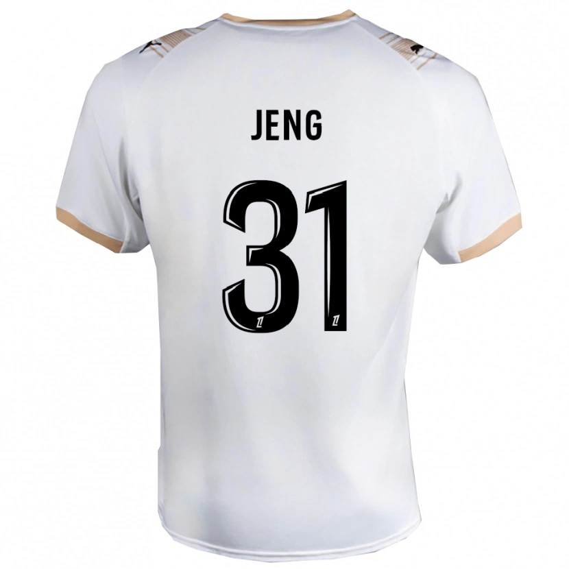 Danxen Enfant Maillot Malcolm Jeng #31 Blanc Noir Tenues Extérieur 2025/26 T-Shirt