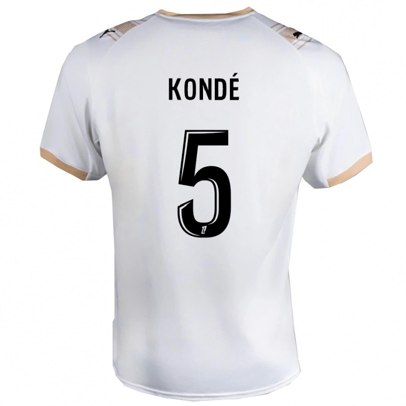 Danxen Enfant Maillot Jean-Charles Kondé #5 Blanc Noir Tenues Extérieur 2025/26 T-Shirt