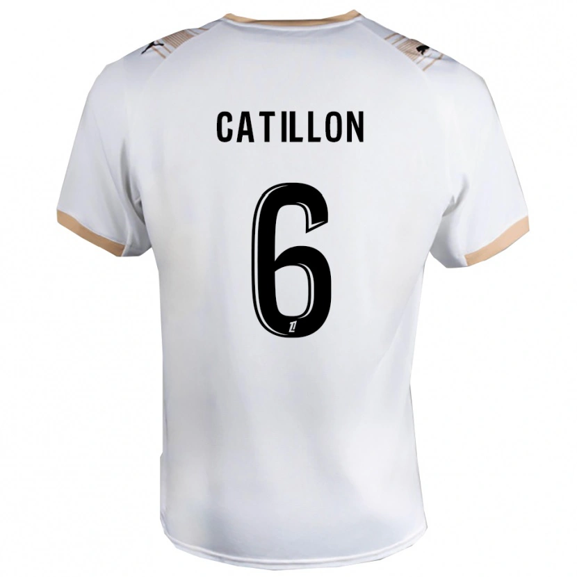 Danxen Enfant Maillot Eithan Catillon #6 Blanc Noir Tenues Extérieur 2025/26 T-Shirt