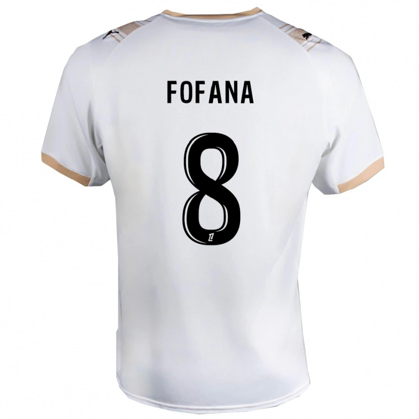Danxen Enfant Maillot Yaya Fofana #8 Blanc Noir Tenues Extérieur 2025/26 T-Shirt