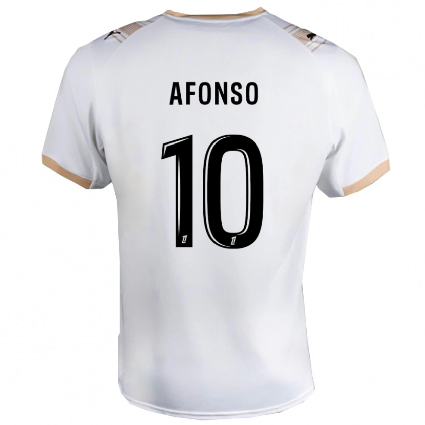 Danxen Enfant Maillot Flavio Afonso #10 Blanc Noir Tenues Extérieur 2025/26 T-Shirt
