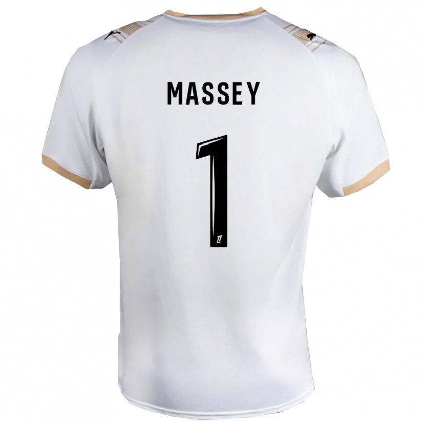 Danxen Enfant Maillot Kayza Massey #1 Blanc Noir Tenues Extérieur 2025/26 T-Shirt