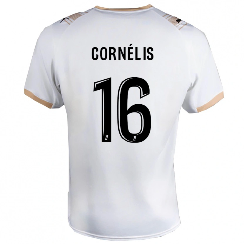 Danxen Enfant Maillot Aristide Cornélis #16 Blanc Noir Tenues Extérieur 2025/26 T-Shirt