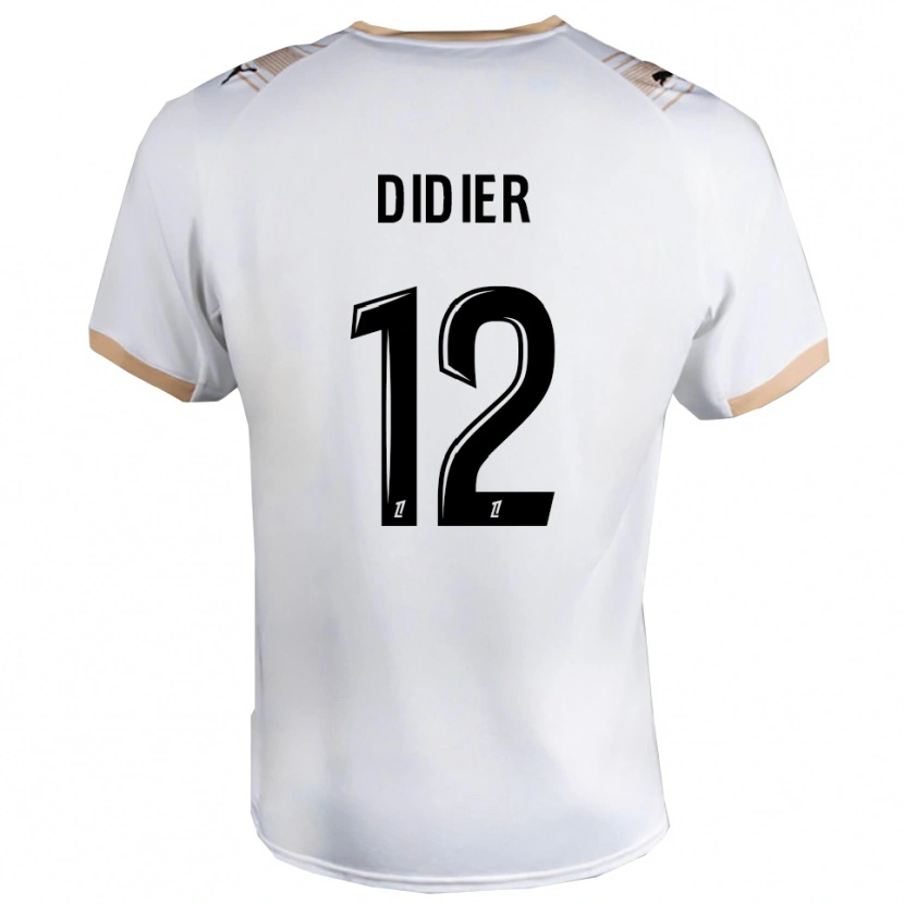 Danxen Enfant Maillot Haïlé Didier #12 Blanc Noir Tenues Extérieur 2025/26 T-Shirt