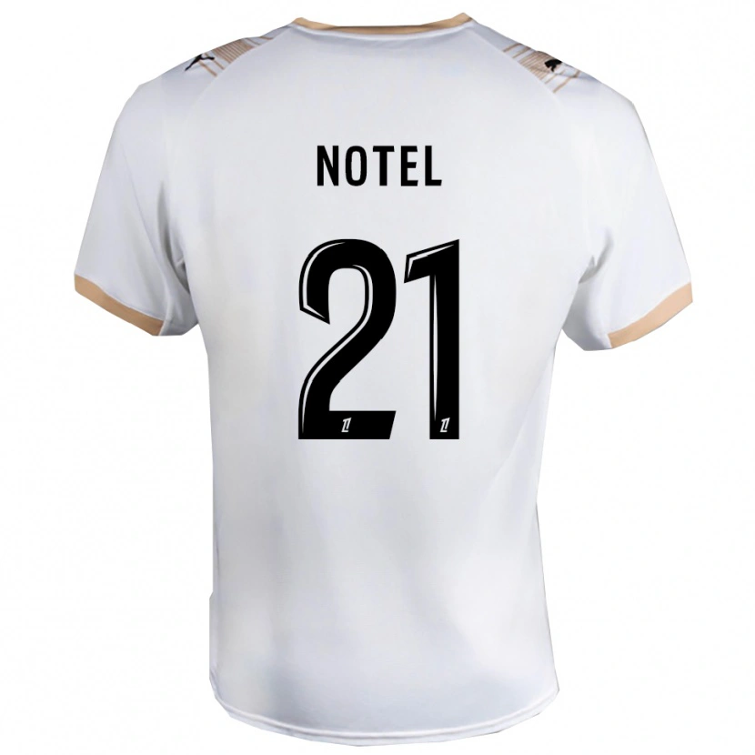 Danxen Enfant Maillot Léa Notel #21 Blanc Noir Tenues Extérieur 2025/26 T-Shirt
