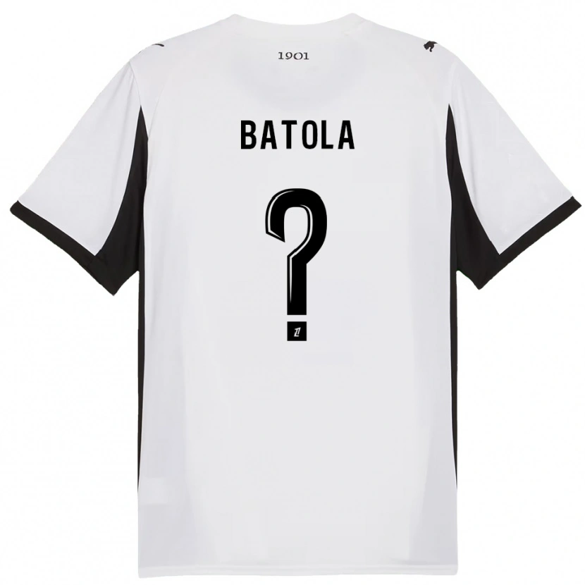 Danxen Enfant Maillot Yann Batola #0 Blanc Noir Tenues Extérieur 2025/26 T-Shirt