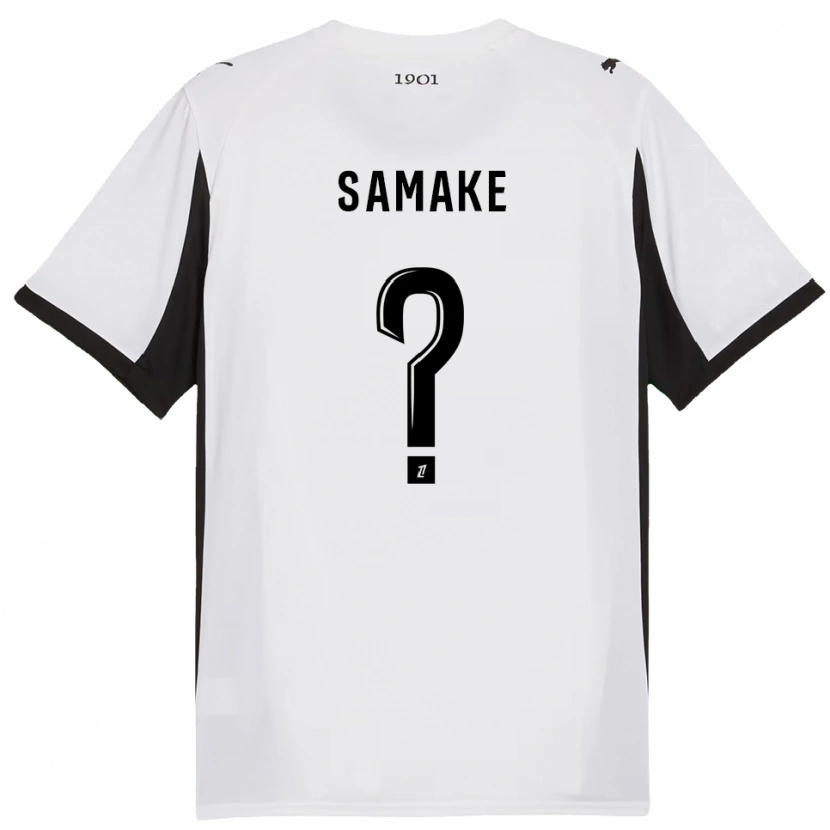Danxen Enfant Maillot Wilson Samaké #0 Blanc Noir Tenues Extérieur 2025/26 T-Shirt