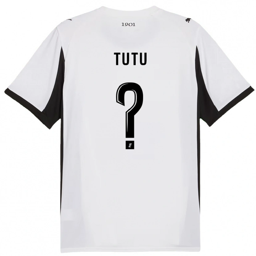 Danxen Enfant Maillot Gabriel Tutu #0 Blanc Noir Tenues Extérieur 2025/26 T-Shirt