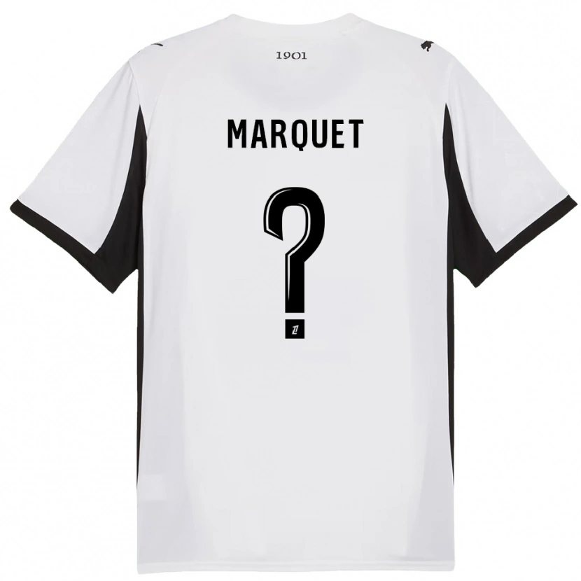 Danxen Enfant Maillot Pacôme Marquet #0 Blanc Noir Tenues Extérieur 2025/26 T-Shirt
