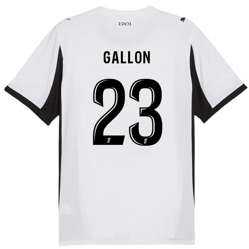 Danxen Enfant Maillot Gauthier Gallon #23 Blanc Noir Tenues Extérieur 2025/26 T-Shirt