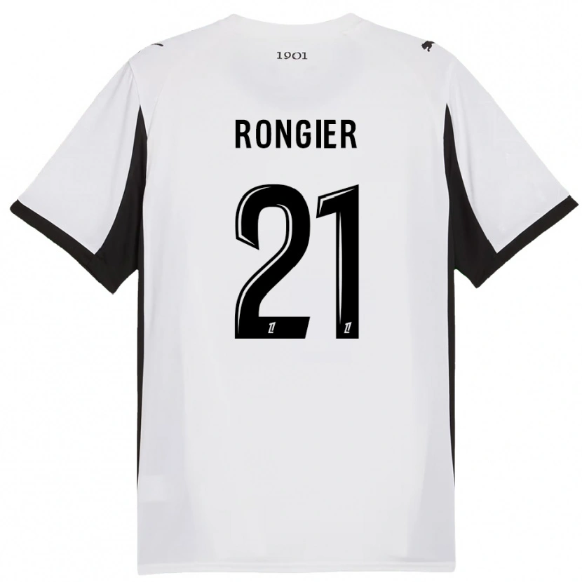 Danxen Enfant Maillot Valentin Rongier #21 Blanc Noir Tenues Extérieur 2025/26 T-Shirt