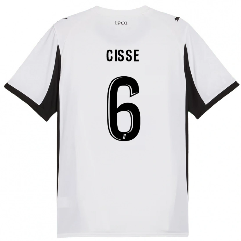 Danxen Enfant Maillot Djaoui Cissé #6 Blanc Noir Tenues Extérieur 2025/26 T-Shirt