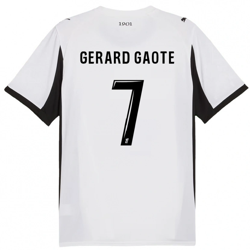 Danxen Enfant Maillot Steven Gerard Gaote #7 Blanc Noir Tenues Extérieur 2025/26 T-Shirt