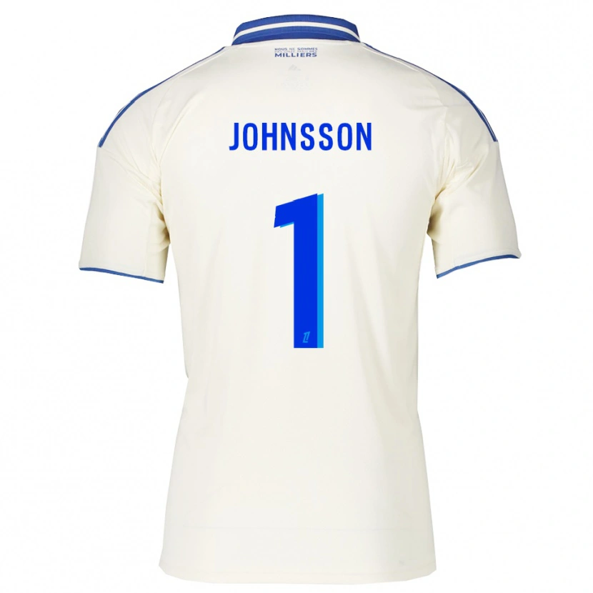 Danxen Enfant Maillot Karl-Johan Johnsson #1 Champagne Bleu Tenues Extérieur 2025/26 T-Shirt