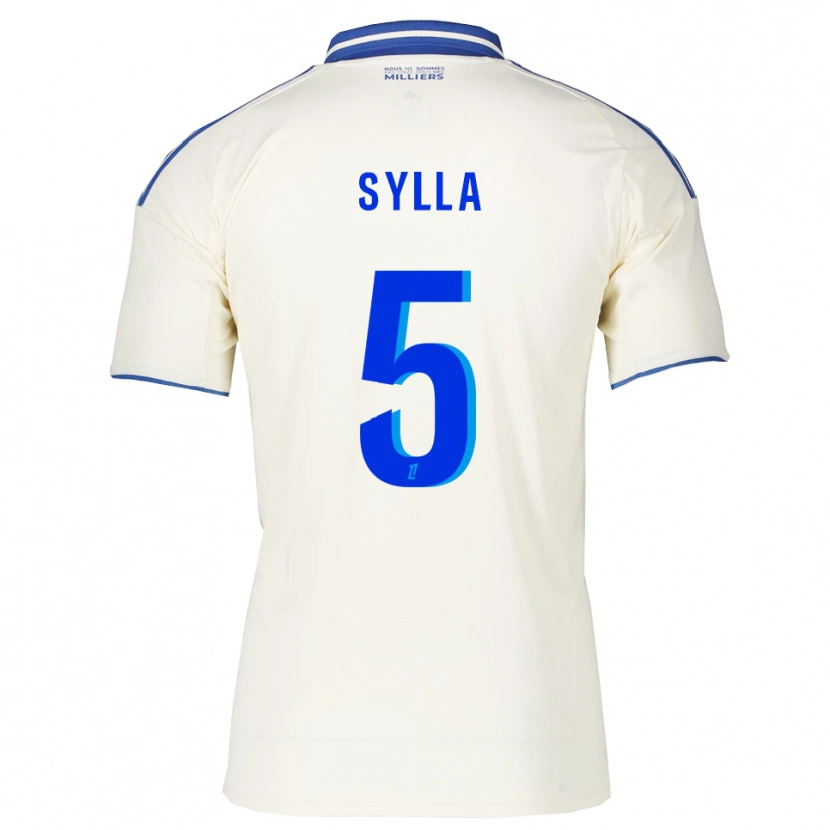 Danxen Enfant Maillot Abakar Sylla #5 Champagne Bleu Tenues Extérieur 2025/26 T-Shirt