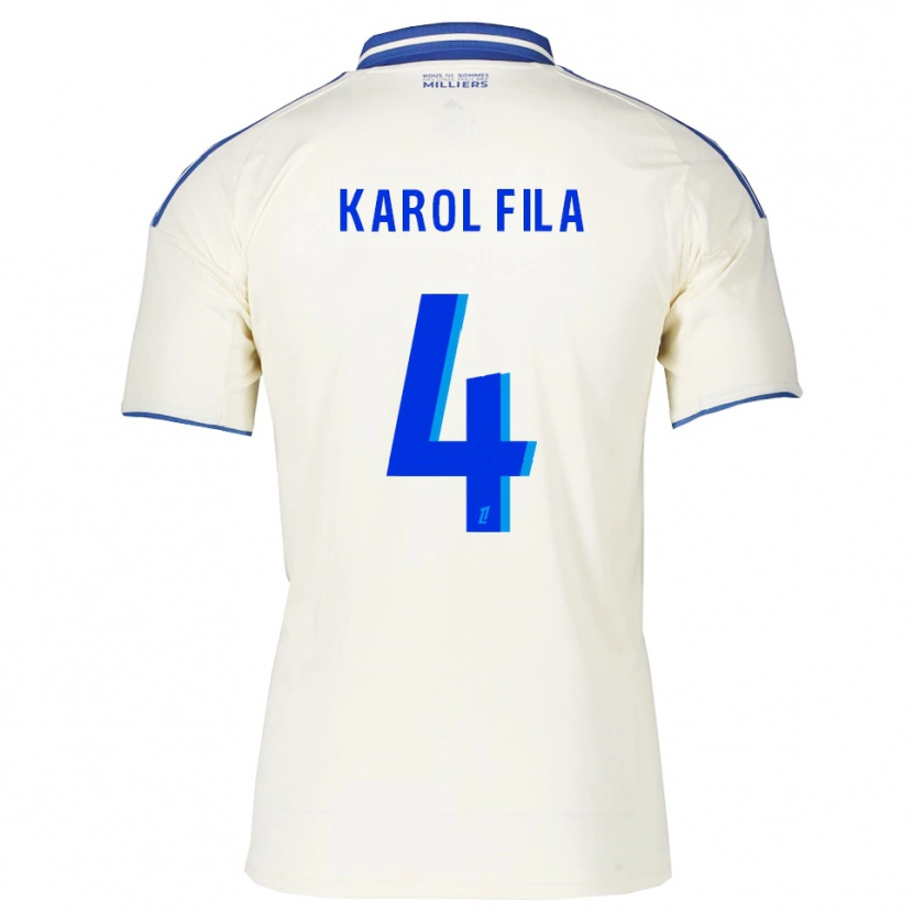 Danxen Enfant Maillot Karol Fila #4 Champagne Bleu Tenues Extérieur 2025/26 T-Shirt