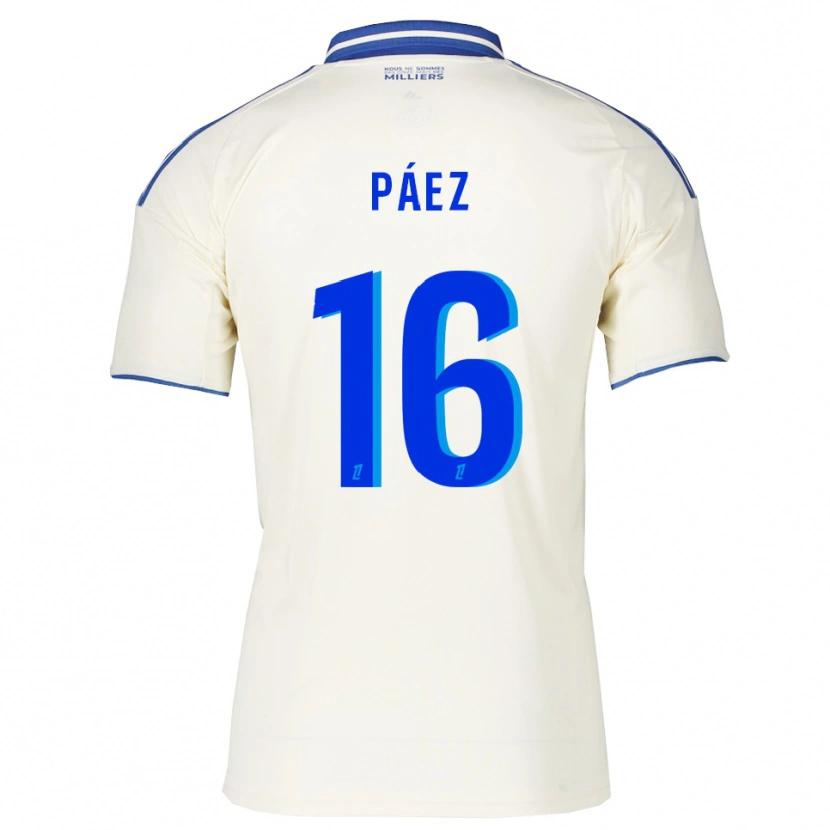Danxen Enfant Maillot Kendry Páez #16 Champagne Bleu Tenues Extérieur 2025/26 T-Shirt