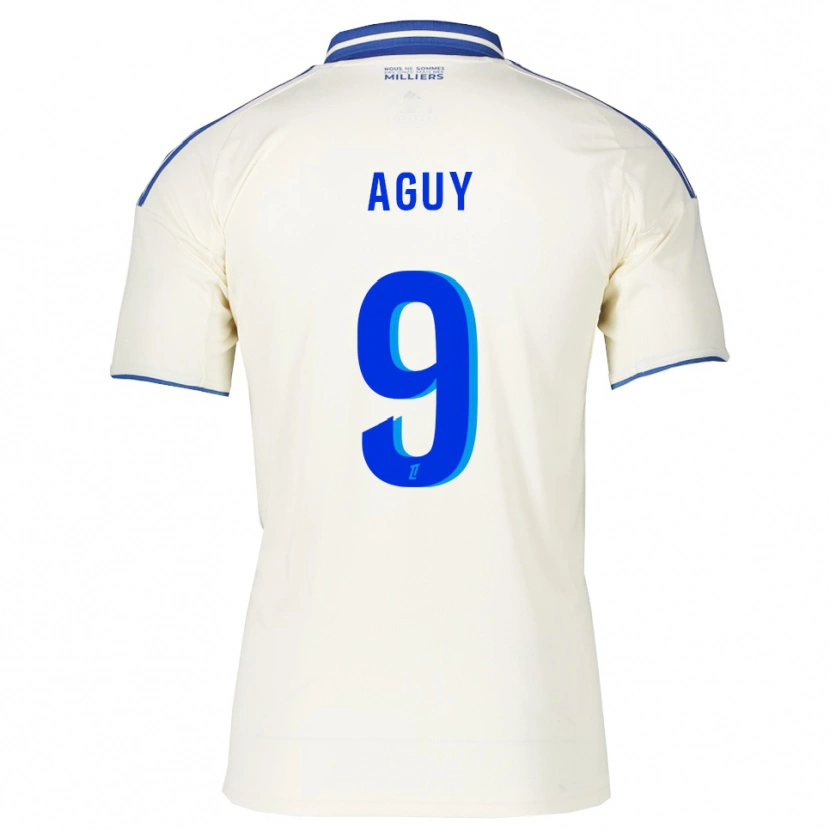 Danxen Enfant Maillot David Aguy #9 Champagne Bleu Tenues Extérieur 2025/26 T-Shirt