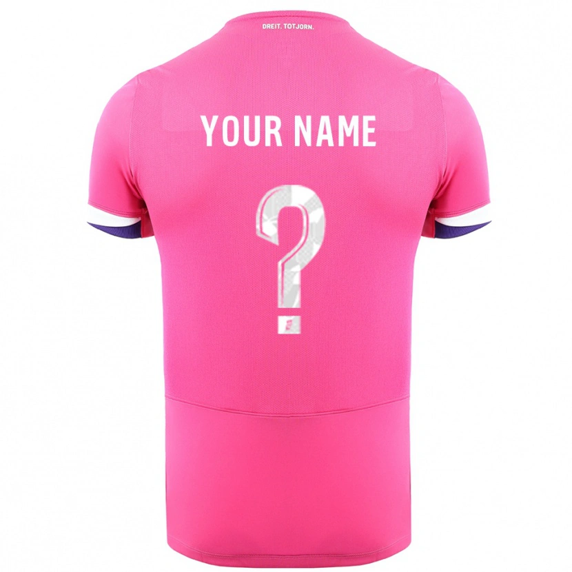 Danxen Enfant Maillot Votre Nom #0 Rose Blanc Tenues Extérieur 2025/26 T-Shirt