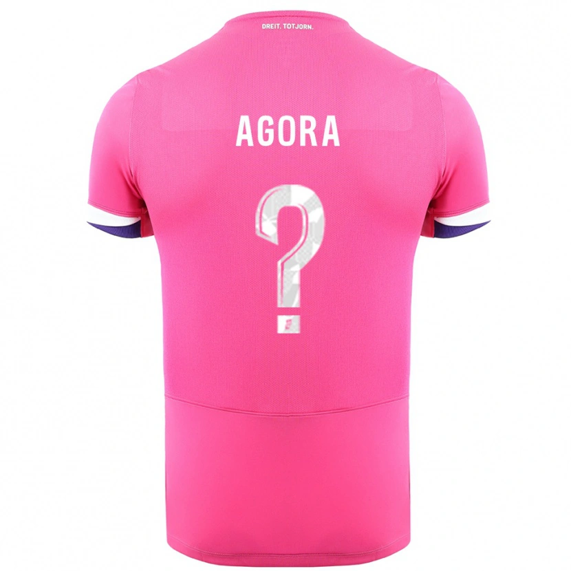 Danxen Enfant Maillot Yannick Agora #0 Rose Blanc Tenues Extérieur 2025/26 T-Shirt