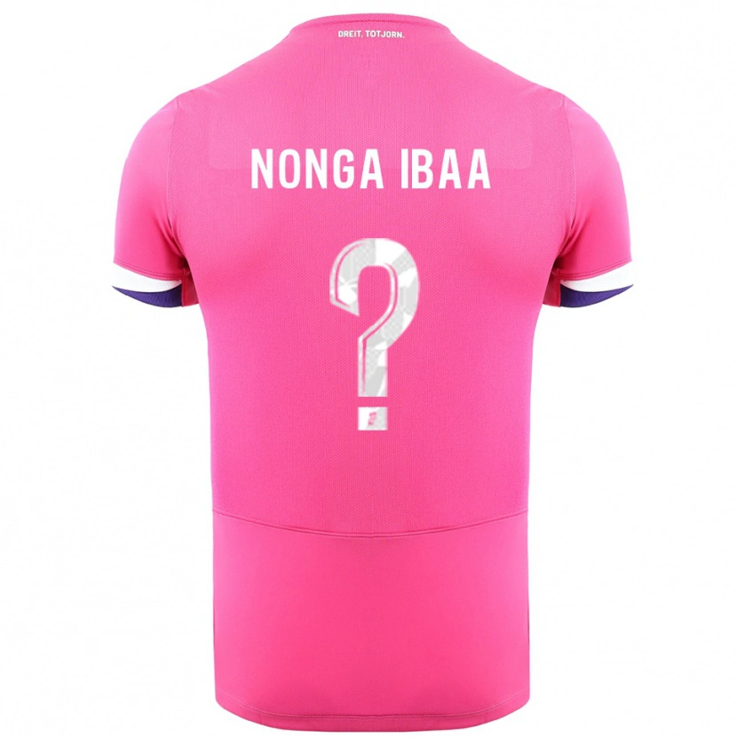 Danxen Enfant Maillot Alou Nonga Ibaa #0 Rose Blanc Tenues Extérieur 2025/26 T-Shirt