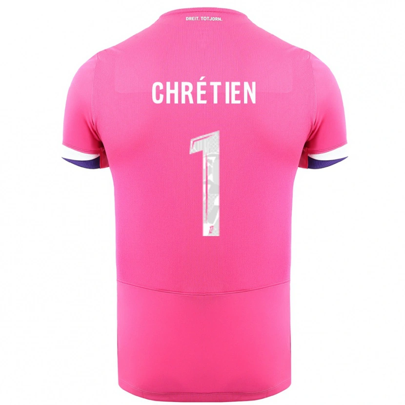 Danxen Enfant Maillot Jean-Pierre Chrétien #1 Rose Blanc Tenues Extérieur 2025/26 T-Shirt