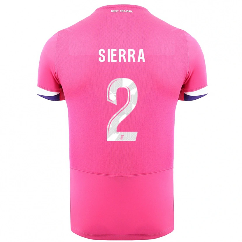 Danxen Enfant Maillot Pauline Sierra #2 Rose Blanc Tenues Extérieur 2025/26 T-Shirt