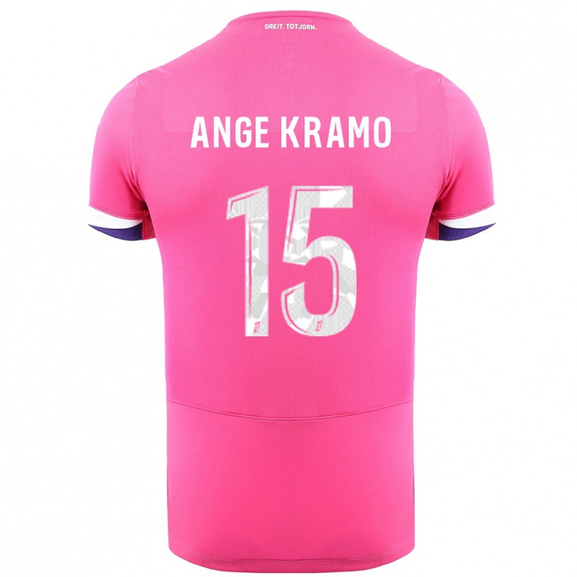 Danxen Enfant Maillot Marie Ange Kramo #15 Rose Blanc Tenues Extérieur 2025/26 T-Shirt