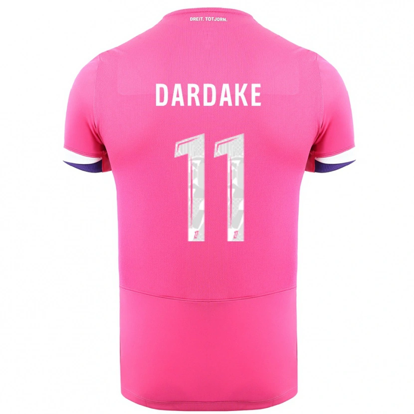 Danxen Enfant Maillot Wassim Dardake #11 Rose Blanc Tenues Extérieur 2025/26 T-Shirt