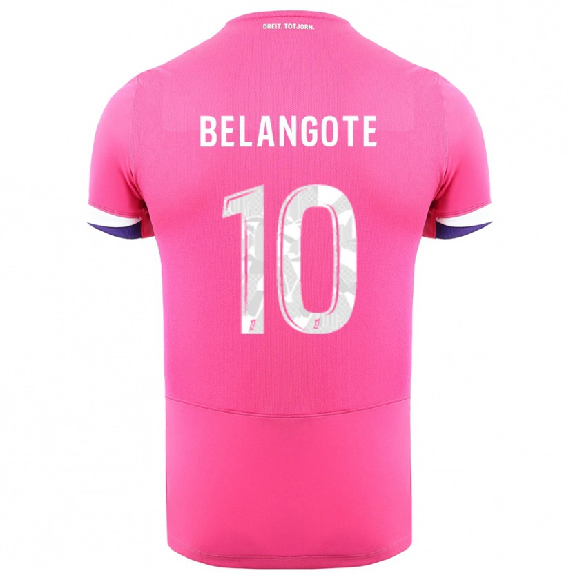 Danxen Enfant Maillot Aël Belangote #10 Rose Blanc Tenues Extérieur 2025/26 T-Shirt