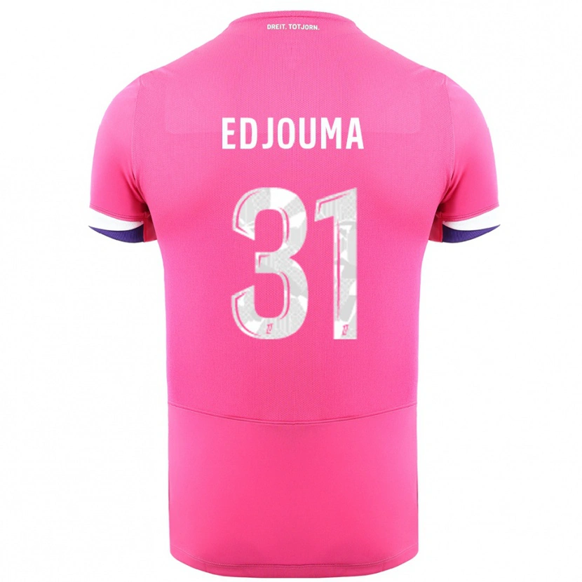 Danxen Enfant Maillot Noah Edjouma #31 Rose Blanc Tenues Extérieur 2025/26 T-Shirt
