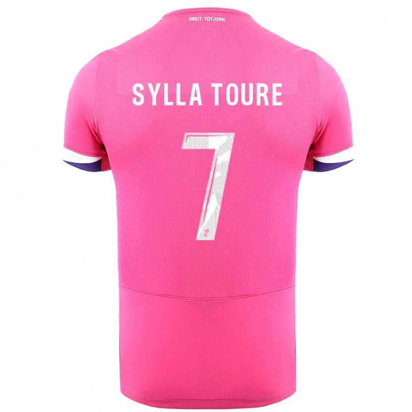 Danxen Enfant Maillot Ismael Sylla Touré #7 Rose Blanc Tenues Extérieur 2025/26 T-Shirt