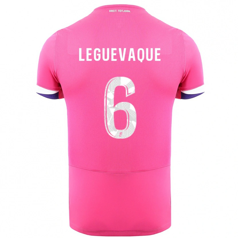 Danxen Enfant Maillot Laurie Leguevaque #6 Rose Blanc Tenues Extérieur 2025/26 T-Shirt