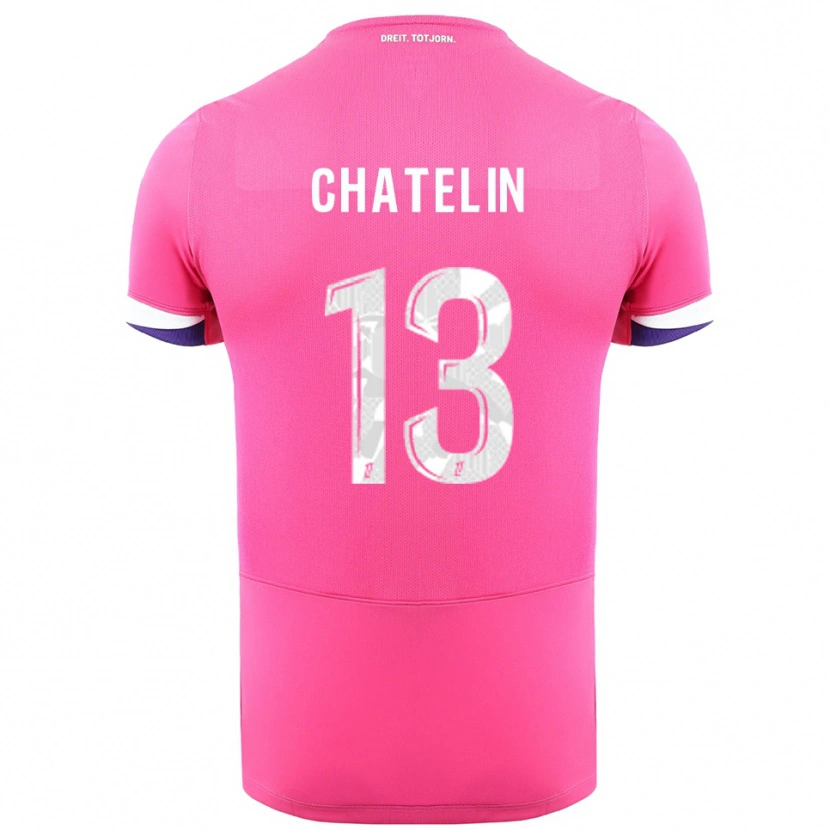 Danxen Enfant Maillot Delphin Chatelin #13 Rose Blanc Tenues Extérieur 2025/26 T-Shirt