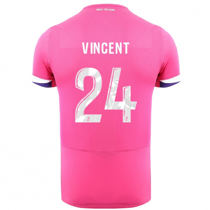 Danxen Enfant Maillot Magalie Vincent #24 Rose Blanc Tenues Extérieur 2025/26 T-Shirt