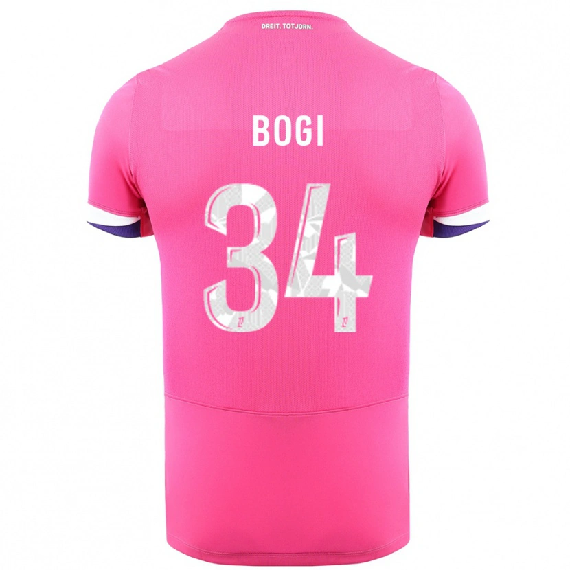 Danxen Enfant Maillot Fiona Bogi #34 Rose Blanc Tenues Extérieur 2025/26 T-Shirt