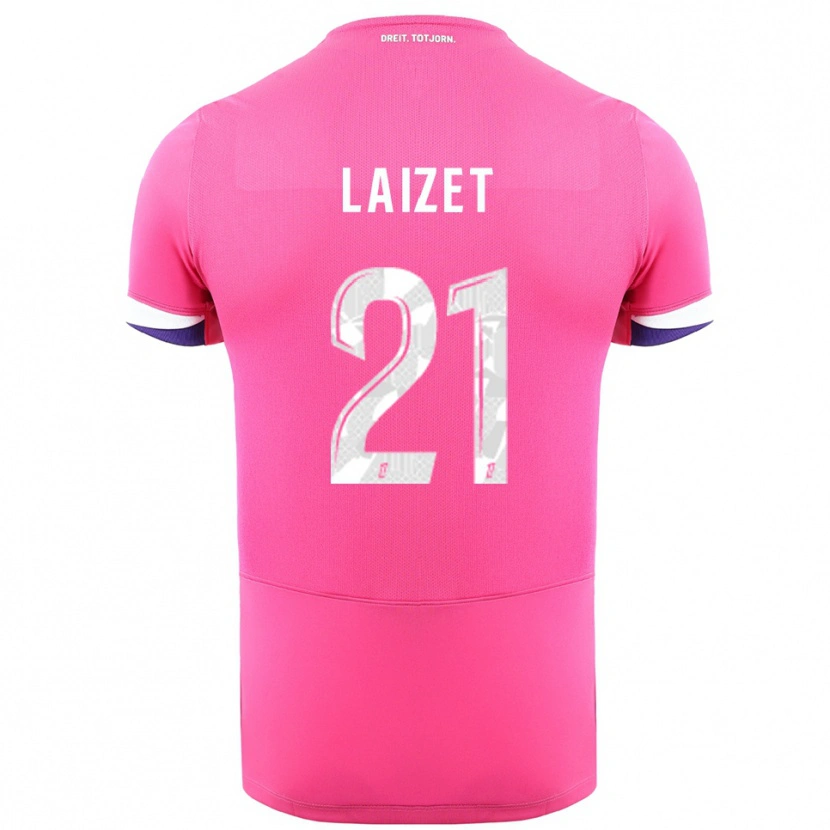 Danxen Enfant Maillot Emma Laizet #21 Rose Blanc Tenues Extérieur 2025/26 T-Shirt