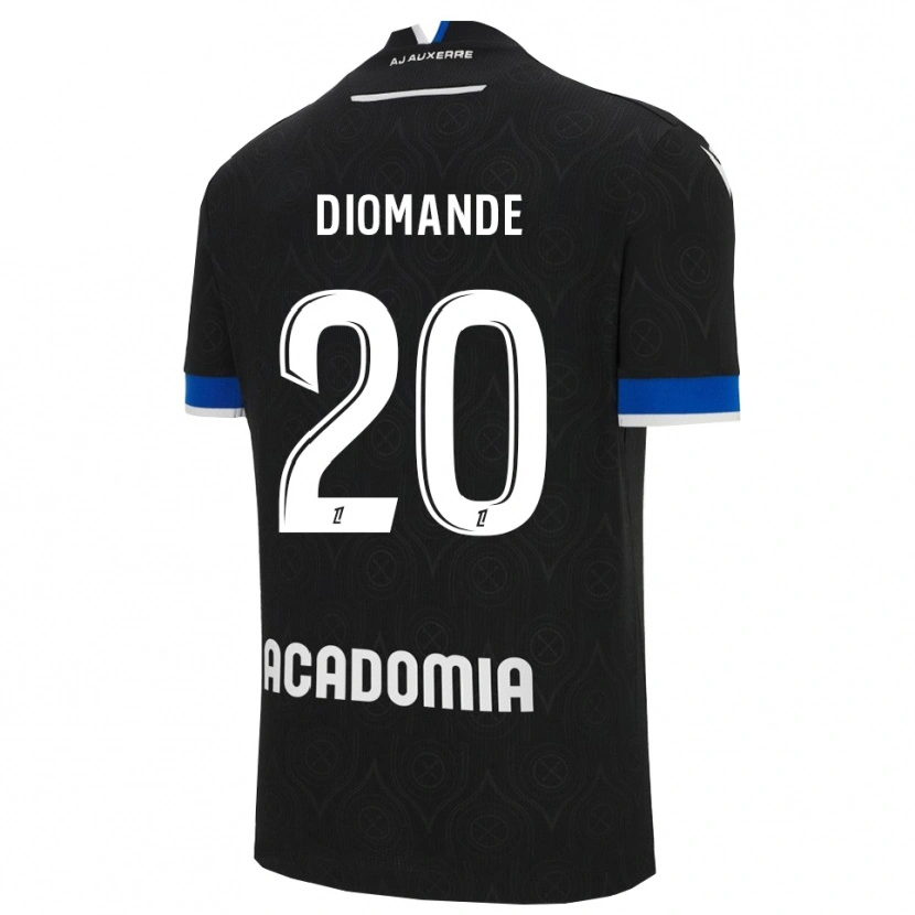 Danxen Enfant Maillot Sinaly Diomandé #20 Noir Blanc Tenues Extérieur 2025/26 T-Shirt