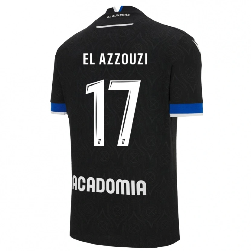 Danxen Enfant Maillot Oussama El Azzouzi #17 Noir Blanc Tenues Extérieur 2025/26 T-Shirt