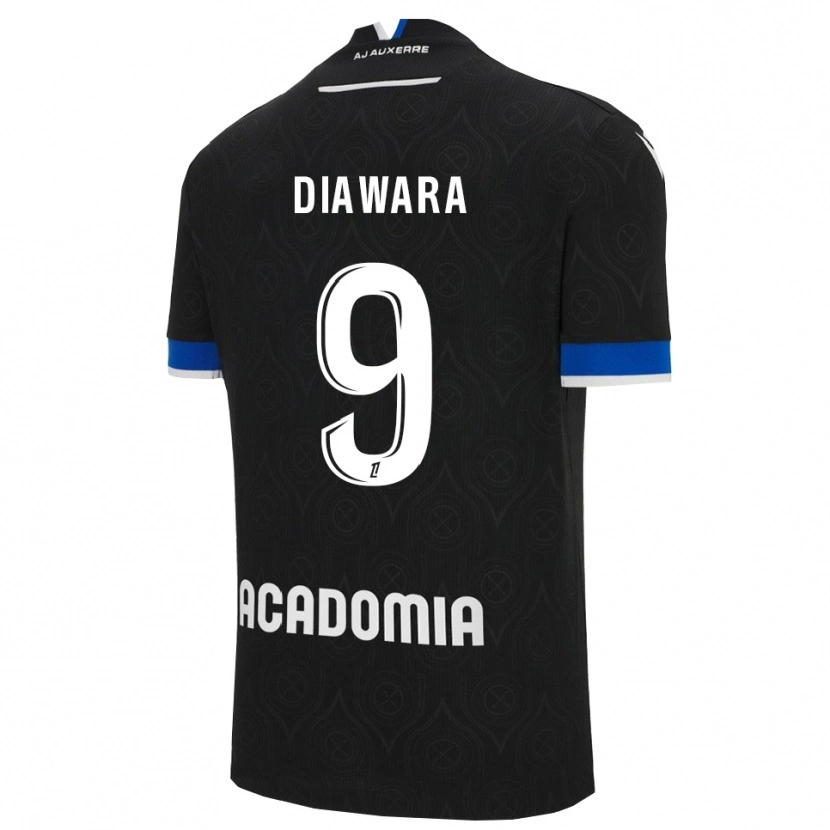 Danxen Enfant Maillot Tidiane Diawara #9 Noir Blanc Tenues Extérieur 2025/26 T-Shirt