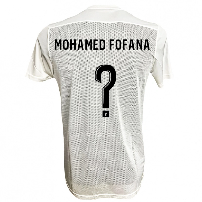 Danxen Enfant Maillot Yanis Mohamed Fofana #0 Noir Blanc Tenues Extérieur 2025/26 T-Shirt