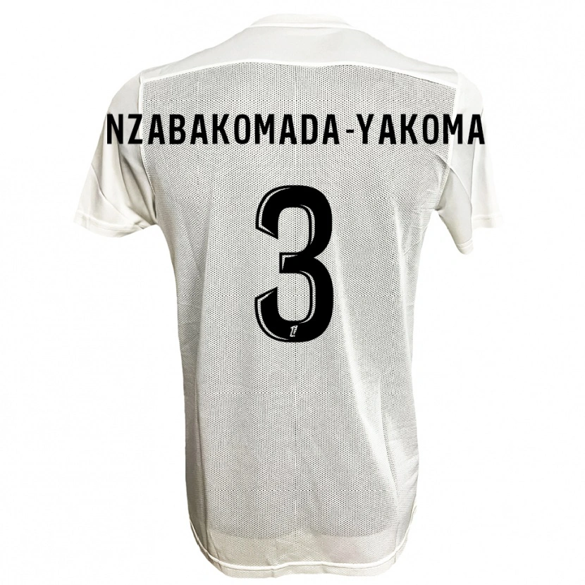 Danxen Enfant Maillot Raphaël Nzabakomada-Yakoma #3 Noir Blanc Tenues Extérieur 2025/26 T-Shirt