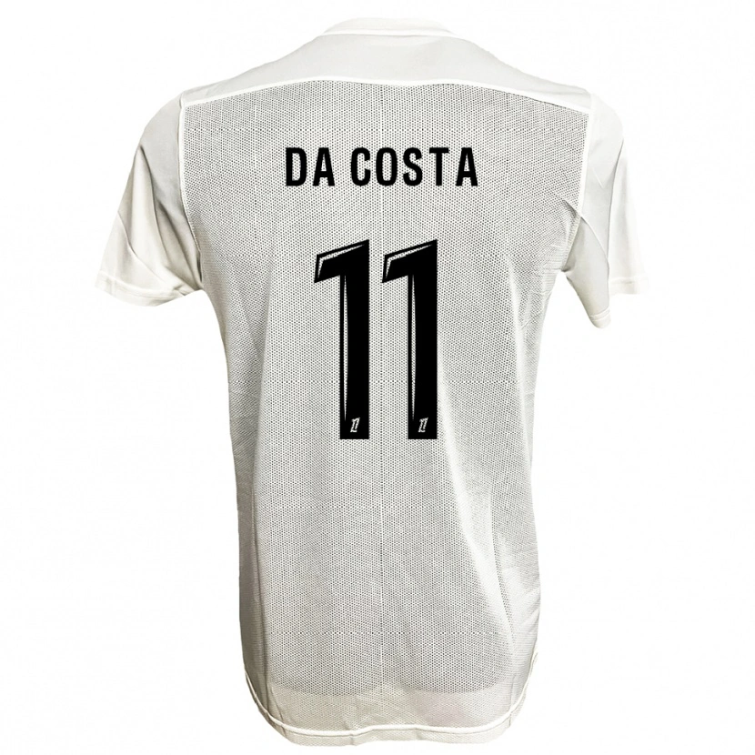 Danxen Enfant Maillot Rúben Macedo Da Costa #11 Noir Blanc Tenues Extérieur 2025/26 T-Shirt